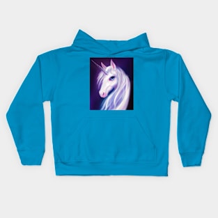 Unicorn with Purple background Kids Hoodie